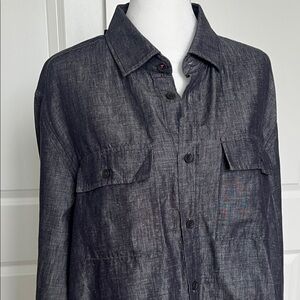 Men's Dark Blue Ted Baker button down, linen and cotton